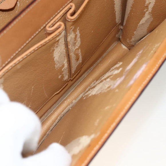 CELINE Macadam Canvas Hand Bag PVC Beige Gold Auth 174213