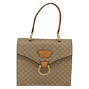CELINE Macadam Canvas Hand Bag PVC Beige Gold Auth 174213-13