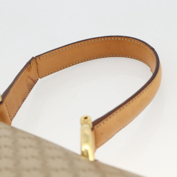 CELINE Macadam Canvas Hand Bag PVC Beige Gold Auth 174213