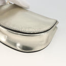 Chloe Pouch Leather Silver Gold Auth 174214A-15
