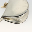 Chloe Pouch Leather Silver Gold Auth 174214A-16