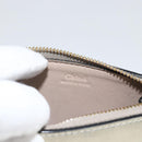 Chloe Pouch Leather Silver Gold Auth 174214A-17