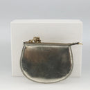 Chloe Pouch Leather Silver Gold Auth 174214A-12