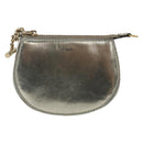 Chloe Pouch Leather Silver Gold Auth 174214A-13