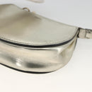 Chloe Pouch Leather Silver Gold Auth 174214A-7