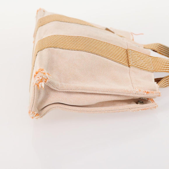 HERMES Fourre Tout PM Hand Bag Canvas 2 Set Orange Black Auth 174217