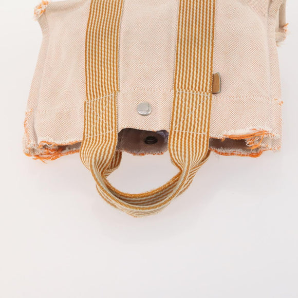 HERMES Fourre Tout PM handtas Canvas 2-delig Oranje Zwart Auth 174217