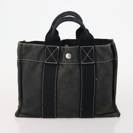 HERMES Fourre Tout PM Hand Bag Canvas 2 Set Orange Black Auth 174217 - 0