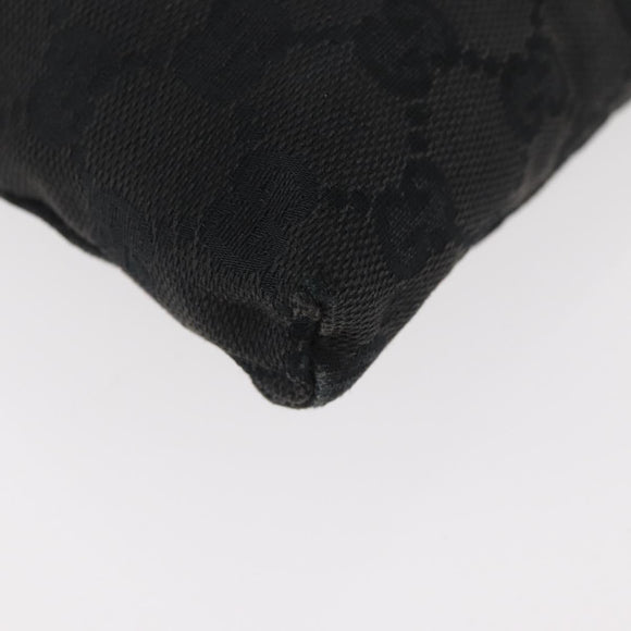 GUCCI GG Canvas Waist bag Black Silver 28566 Auth 174304