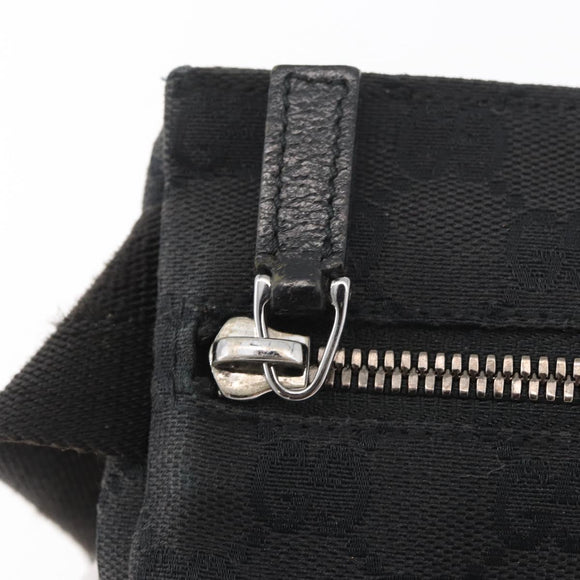 GUCCI GG Canvas Waist bag Black Silver 28566 Auth 174304