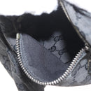GUCCI GG Canvas Waist bag Black Silver 28566 Auth 174304-21