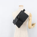 GUCCI GG Canvas Waist bag Black Silver 28566 Auth 174304-24