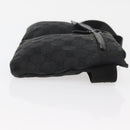 GUCCI GG Canvas Waist bag Black Silver 28566 Auth 174304-3
