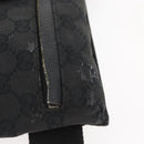 GUCCI GG Canvas Waist bag Black Silver 28566 Auth 174304-4