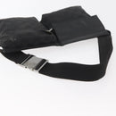 GUCCI GG Canvas Waist bag Black Silver 28566 Auth 174304-8