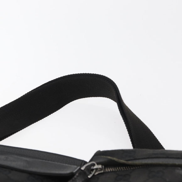GUCCI GG Canvas Waist bag Black Silver 28566 Auth 174304