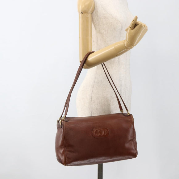 Christian Dior Umhängetasche Leder Braun Gold Original 174305A