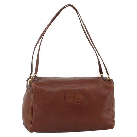 Christian Dior Umhängetasche Leder Braun Gold Original 174305A