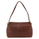Christian Dior Shoulder Bag Leather Brown Gold Auth 174305A-2