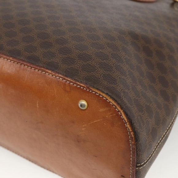 CELINE Macadam Canvas Hand Bag PVC Leather Brown Gold Auth 174306