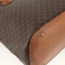 CELINE Macadam Canvas Hand Bag PVC Leather Brown Gold Auth 174306-9