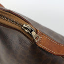 CELINE Macadam Canvas Hand Bag PVC Leather Brown Gold Auth 174306-10