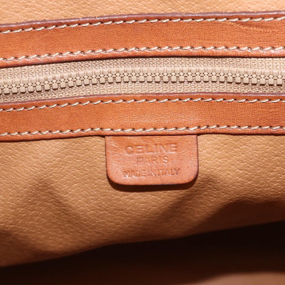 CELINE Macadam Canvas Hand Bag PVC Leather Brown Gold Auth 174306