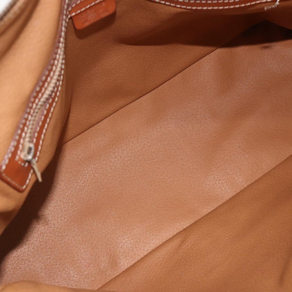 CELINE Macadam Canvas Hand Bag PVC Leather Brown Gold Auth 174306