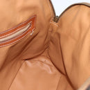 CELINE Macadam Canvas Hand Bag PVC Leather Brown Gold Auth 174306-18