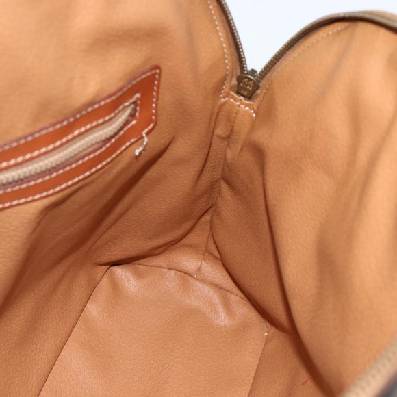 CELINE Macadam Canvas Hand Bag PVC Leather Brown Gold Auth 174306