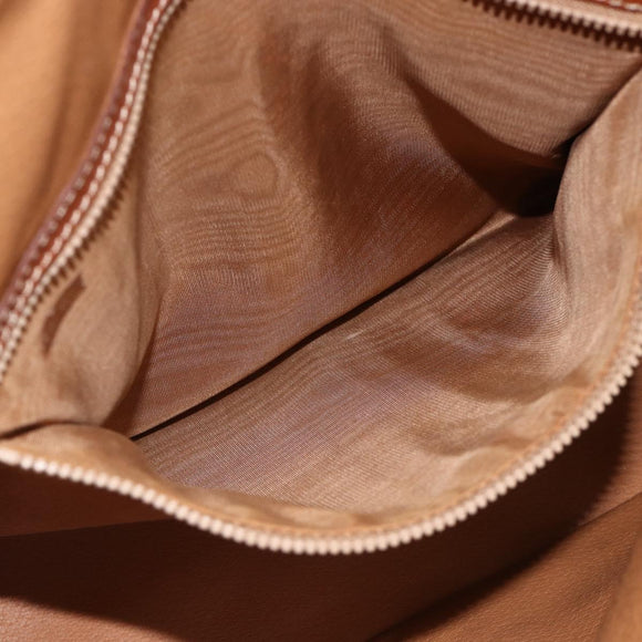 CELINE Macadam Canvas Hand Bag PVC Leather Brown Gold Auth 174306