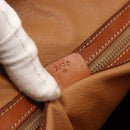 CELINE Macadam Canvas Hand Bag PVC Leather Brown Gold Auth 174306-12