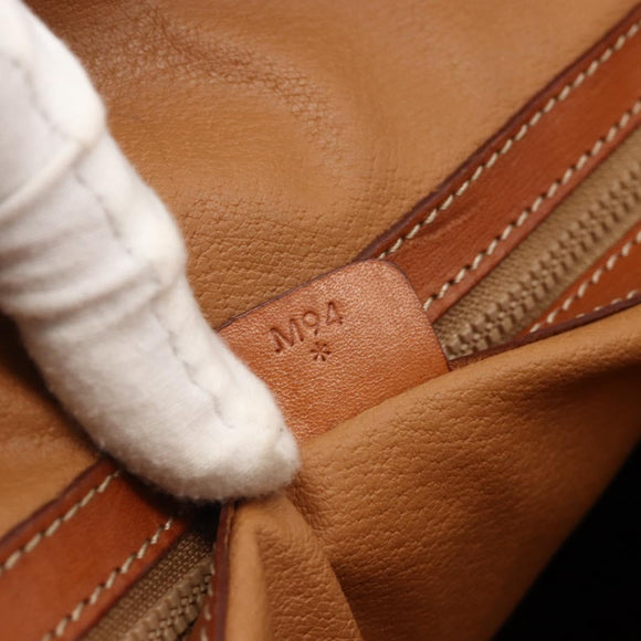 CELINE Macadam Canvas Hand Bag PVC Leather Brown Gold Auth 174306