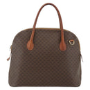 CELINE Macadam Canvas Hand Bag PVC Leather Brown Gold Auth 174306-13