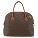 CELINE Macadam Canvas Hand Bag PVC Leather Brown Gold Auth 174306-2