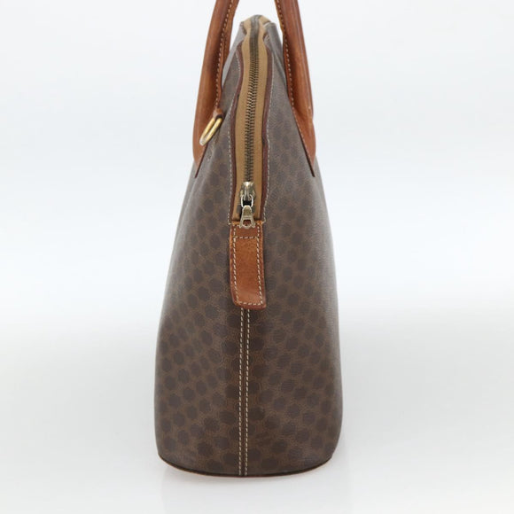 CELINE Macadam Canvas Hand Bag PVC Leather Brown Gold Auth 174306