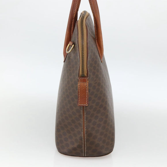 CELINE Macadam Canvas Hand Bag PVC Leather Brown Gold Auth 174306