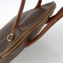 CELINE Macadam Canvas Hand Bag PVC Leather Brown Gold Auth 174306-6