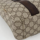 GUCCI GG Supreme Tote Bag PVC Beige Silver 141976 Auth 174307-11