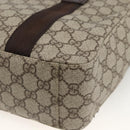 GUCCI GG Supreme Tote Bag PVC Beige Silver 141976 Auth 174307-12
