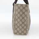 GUCCI GG Supreme Tote Bag PVC Beige Silver 141976 Auth 174307-4