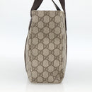 GUCCI GG Supreme Tote Bag PVC Beige Silver 141976 Auth 174307-5