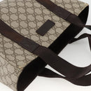 GUCCI GG Supreme Tote Bag PVC Beige Silver 141976 Auth 174307-6