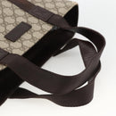 GUCCI GG Supreme Tote Bag PVC Beige Silver 141976 Auth 174307-7