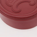 CELINE Macadam Canvas Oval Purse Cuir Triomphe Bag Leather Pink Auth 174308SAM-15