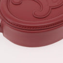 CELINE Macadam Canvas Oval Purse Cuir Triomphe Bag Leather Pink Auth 174308SAM-16