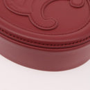 CELINE Macadam Canvas Oval Purse Cuir Triomphe Bag Leather Pink Auth 174308SAM-17