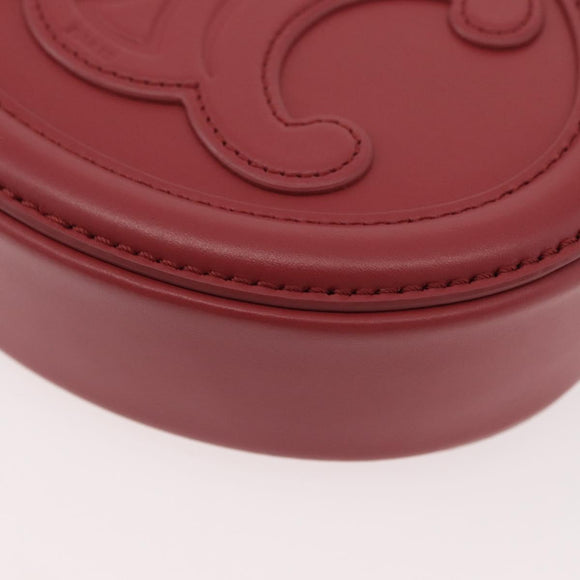 CELINE Macadam Canvas Oval Purse Cuir Triomphe Bag Leather Pink Auth 174308SAM