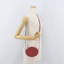 CELINE Macadam Canvas Oval Purse Cuir Triomphe Bag Leather Pink Auth 174308SAM-20