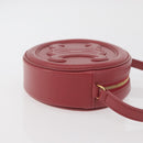 CELINE Macadam Canvas Oval Purse Cuir Triomphe Bag Leather Pink Auth 174308SAM-3
